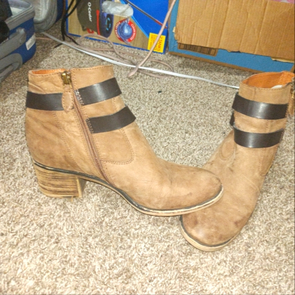 Franco Sarto Women's Zip-Up Leather Boots Size 9.5